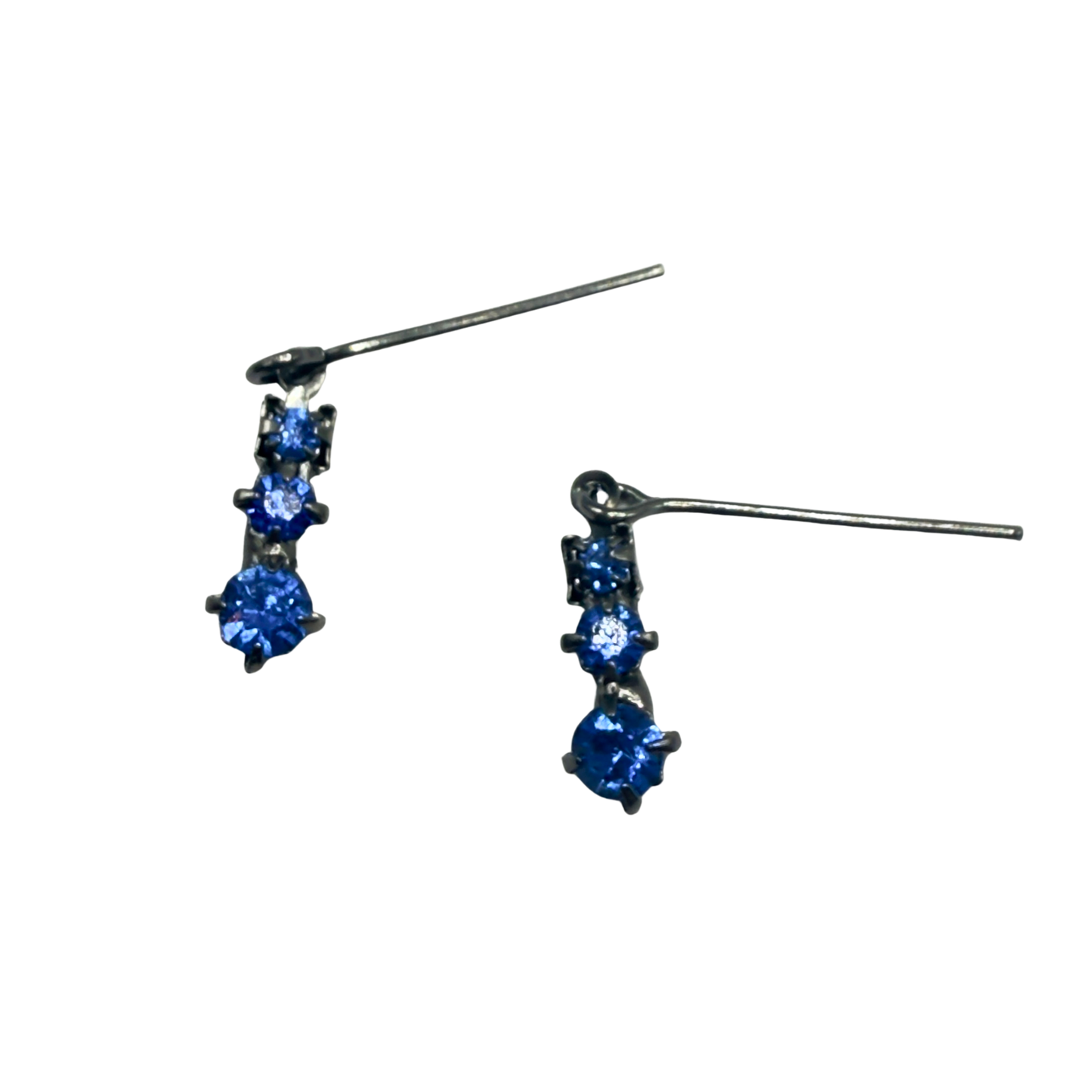 Blue Rhinestone Dangle Doll Earrings • 16 Inch Fashion Doll Jewelry