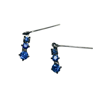 Blue Rhinestone Dangle Doll Earrings • 16 Inch Fashion Doll Jewelry