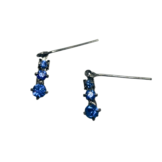 Blue Rhinestone Dangle Doll Earrings • 16 Inch Fashion Doll Jewelry