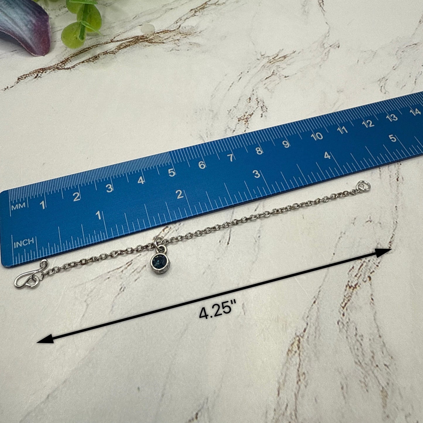 Dark Blue Round Rhinestone Pendant Doll Necklace • 16 Inch Fashion Doll Jewelry