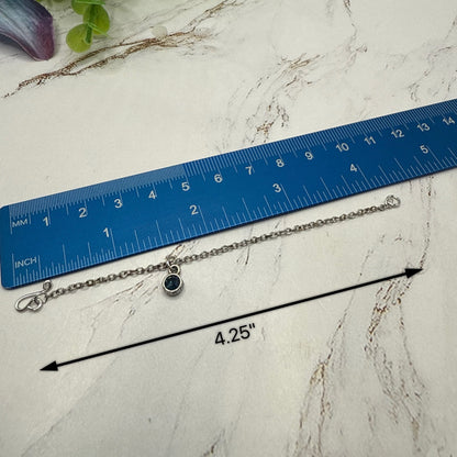 Dark Blue Round Rhinestone Pendant Doll Necklace • 16 Inch Fashion Doll Jewelry