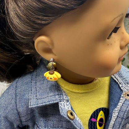 Pompompurin Sanrio Charm Doll Earring DANGLE ONLY • 18” Fashion Doll Jewelry