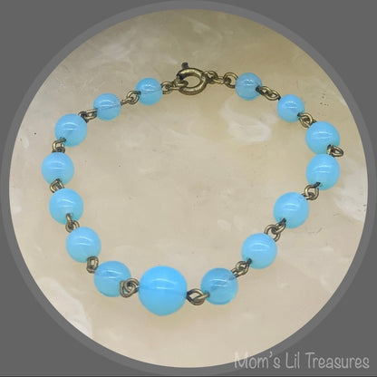 Turquoise Blue Glass Beaded Doll Necklace • 18 Inch Fashion Doll Jewelry