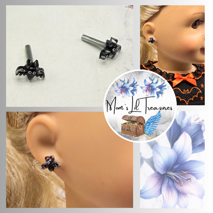 Bat Halloween 2mm Post Doll Earrings • fits 18 Inch Doll • American Girl