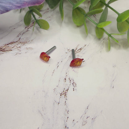 Autumn Fall Leaf Post Doll Earrings • 2mm Post fit 18 Inch Fashion Doll