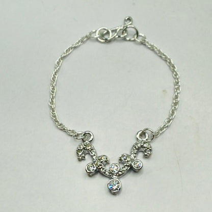 Clear Rhinestone Glamour Silver Doll Necklace • 16 Inch Fashion Doll Jewelry