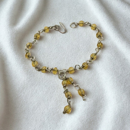 Golden Yellow Beaded Tassel Style Doll Necklace • 16 Inch Fashion Doll Jewelry
