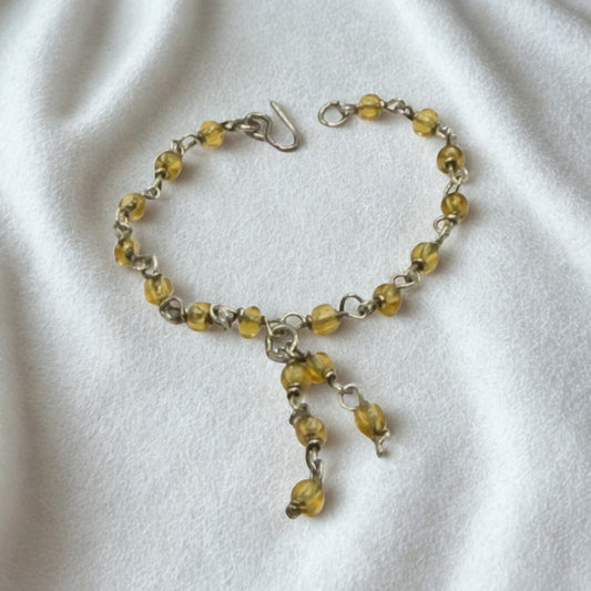Golden Yellow Beaded Tassel Style Doll Necklace • 16 Inch Fashion Doll Jewelry