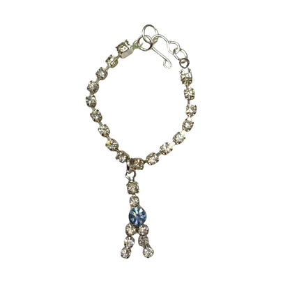 Clear & Blue Rhinestone Y-Drop Doll Necklace • 16 Inch Fashion Doll Jewelry