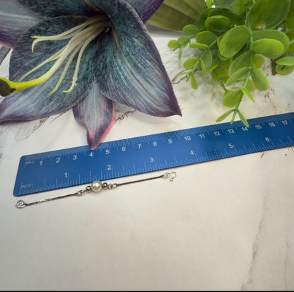 Silver Serpentine Chain Pearl Pendant Doll Necklace • 16” Fashion Doll Jewelry