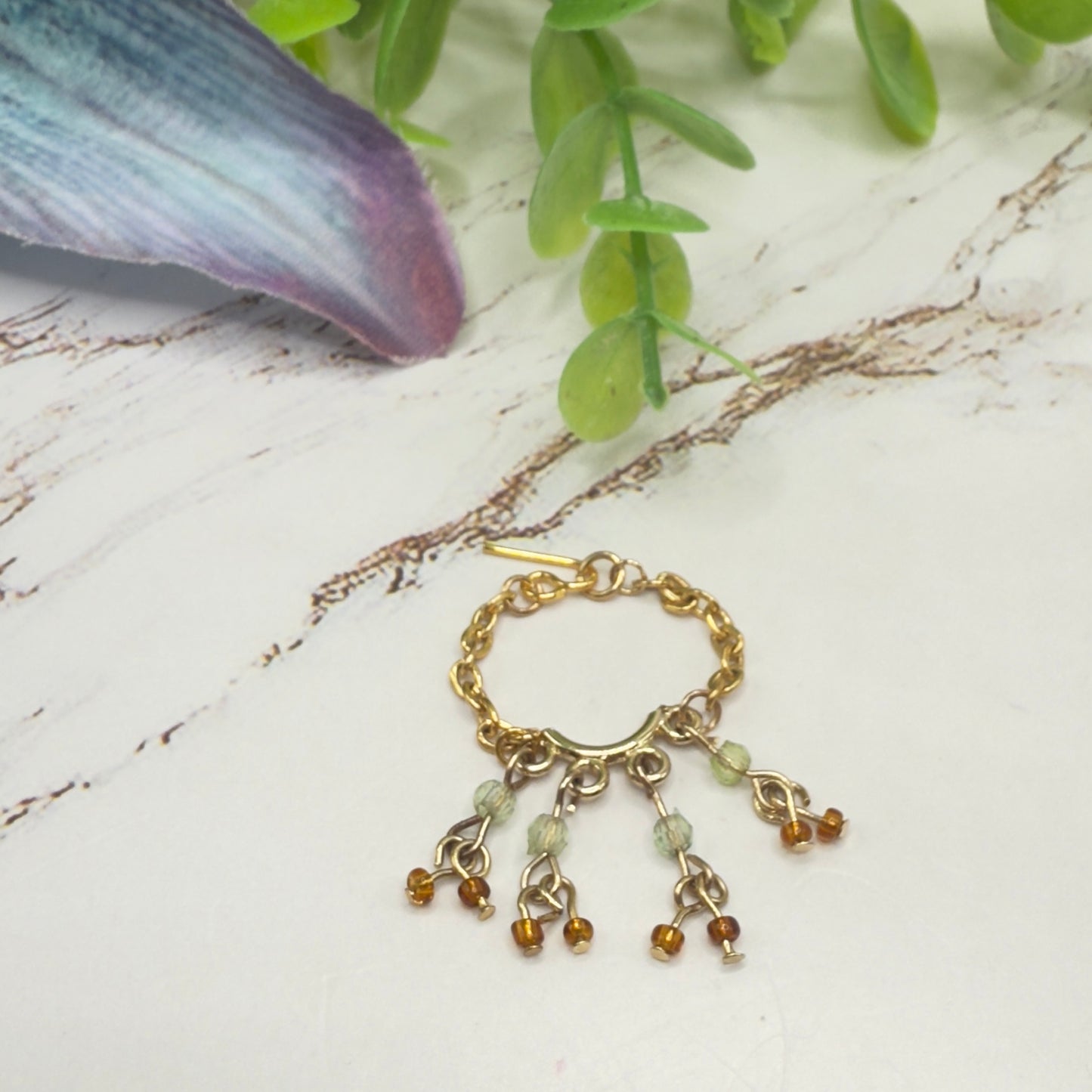 Light Gray & Brown  Beaded Multi Dangle Gold Doll Necklace
 • 10-12 Inch Fashion Doll Jewelry 1:6