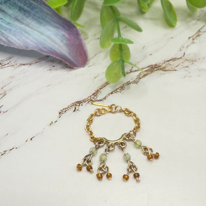 Light Gray & Brown  Beaded Multi Dangle Gold Doll Necklace
 • 10-12 Inch Fashion Doll Jewelry 1:6