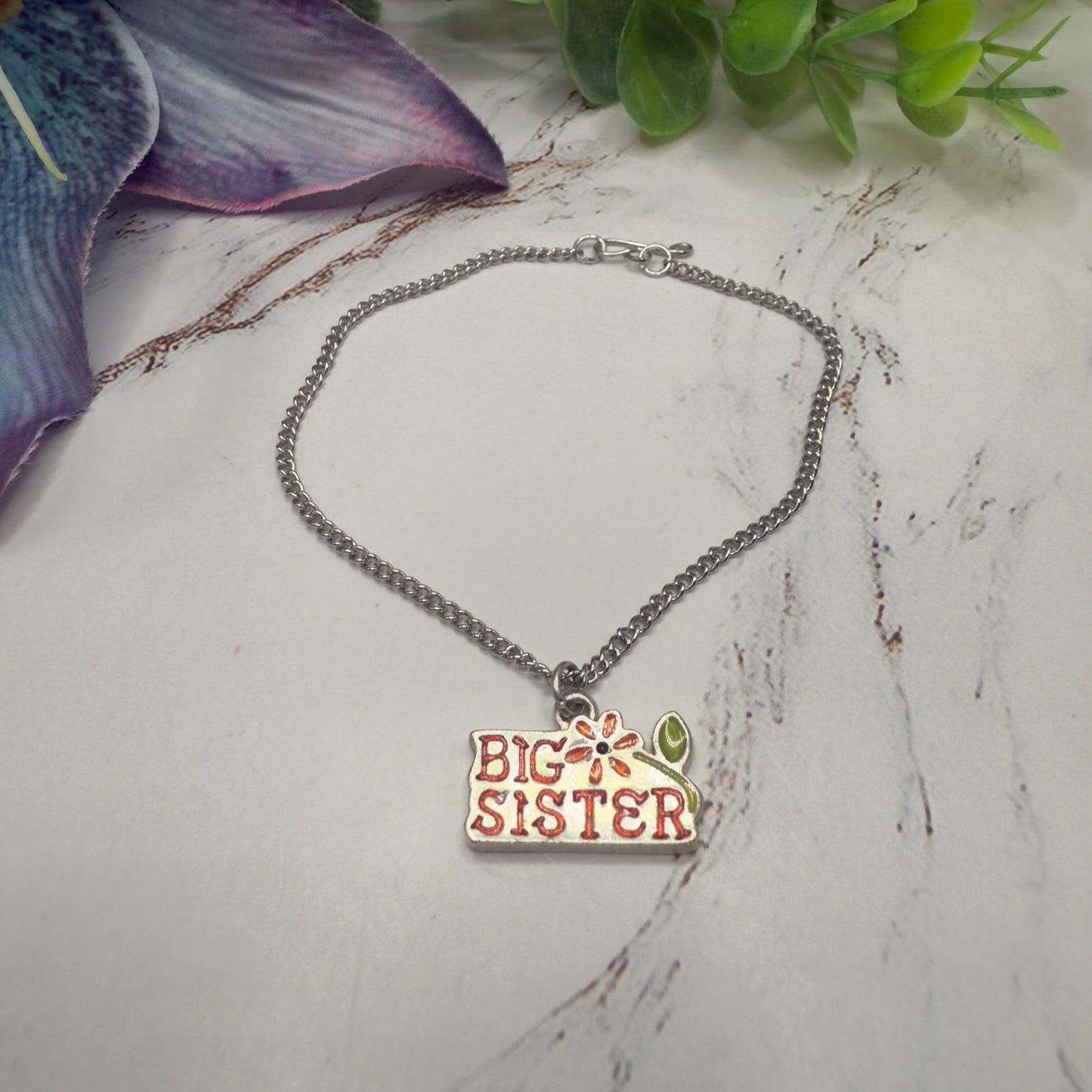 Big Sister Charm Silver Doll Necklace • 18 Inch Fashion Doll Jewelry
