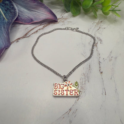 Big Sister Charm Silver Doll Necklace • 18 Inch Fashion Doll Jewelry