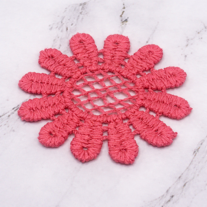 Set Of Three Pink Crochet Fabric Doilies Doily Tablecloth • Dollhouse Miniature