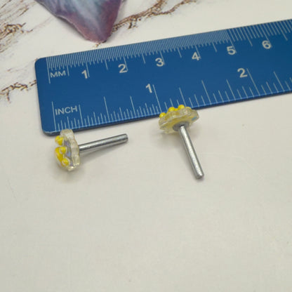 Yellow Paw Print Post Doll Earrings • 2mm Post fit 18 Inch Fashion Doll