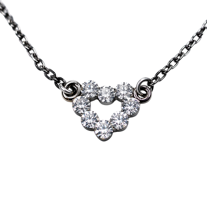 Silver Chain Rhinestone Heart Pendant Doll Necklace for 18 Inch Fashion Doll Jewelry