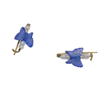 Blue Butterfly Doll Barrettes for 14” Doll • Hair Accessories