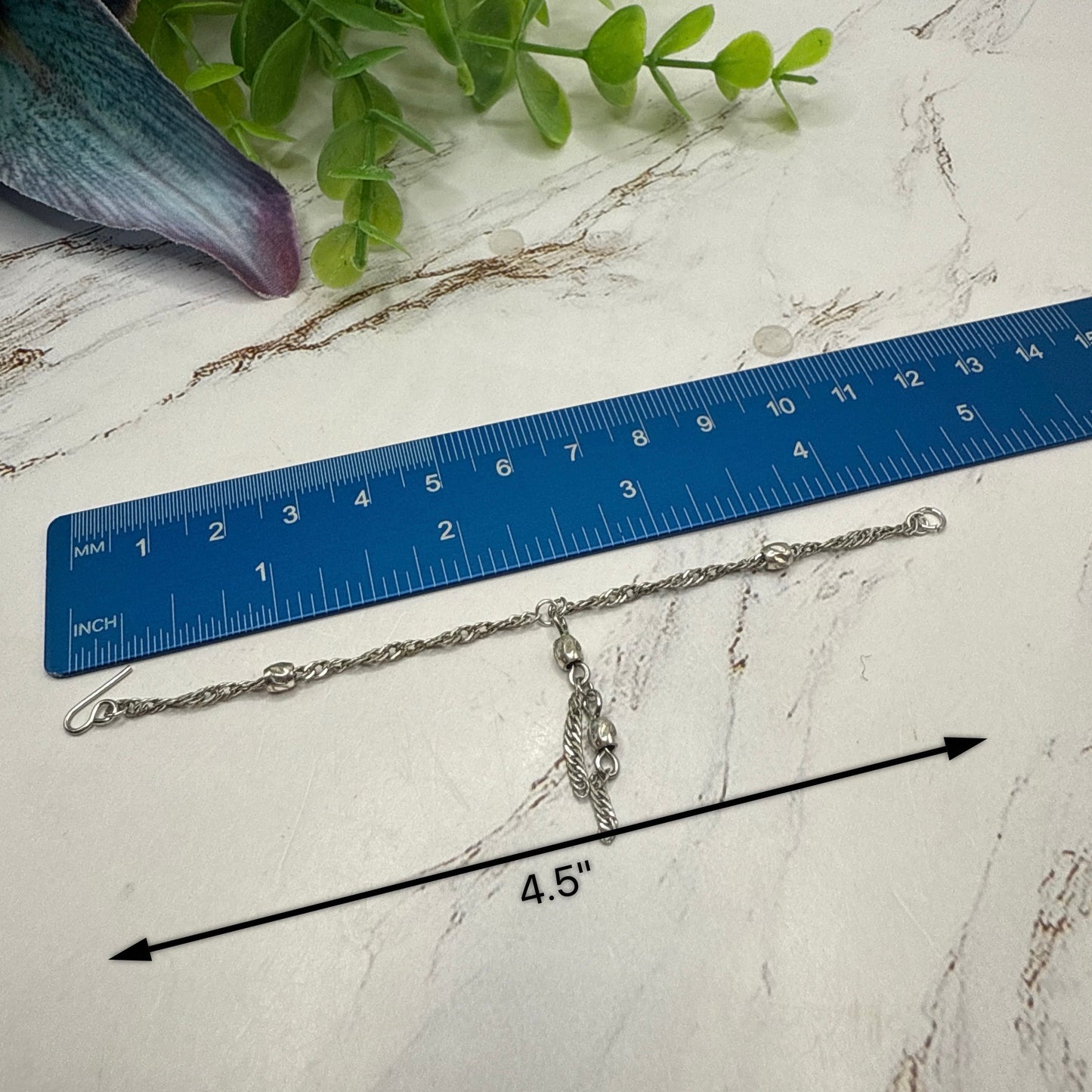 Silver Chain Beaded Tassel Style Doll Necklace & Earring • 16 Inch Fashion Doll Jewelry