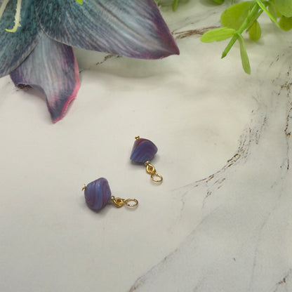 Blue Purple Glass Dangle Doll Earring DANGLE ONLY • 18” Fashion Doll Jewelry