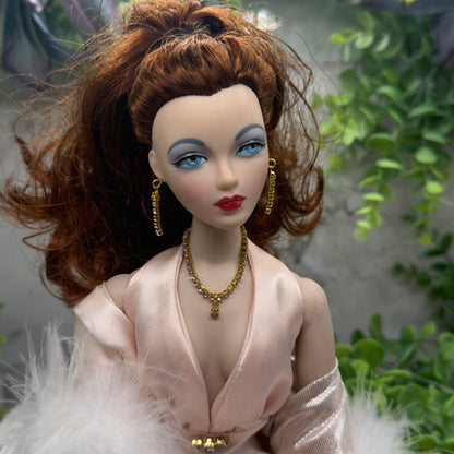 Pink Rhinestone Doll Necklace Earrings Set • 16” Fashion Doll Jewelry