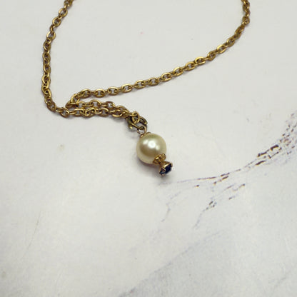 Pearl Drop Light Purple Rhinestone Gold Chain Doll Necklace • 18 Inch Fashion Doll Jewelry