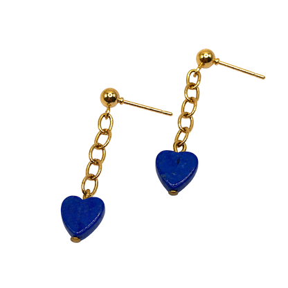 Blue Heart Dangle Doll Earrings • 18 Inch Fashion Doll Jewelry