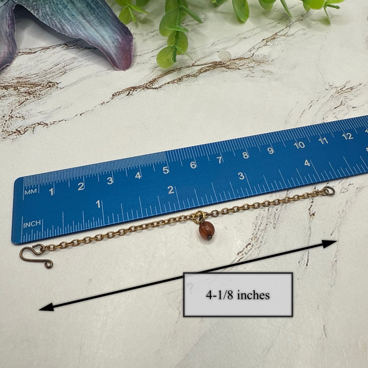 Brown Acrylic Drop Bead Gold Chain Doll Necklace & Earrings • 14 Inch Fashion Doll Jewelry