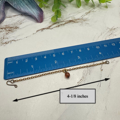 Brown Acrylic Drop Bead Gold Chain Doll Necklace & Earrings • 14 Inch Fashion Doll Jewelry