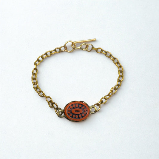 Oval Red Orange Pendant Trendy Doll Necklace • 16 Inch Fashion Doll Jewelry