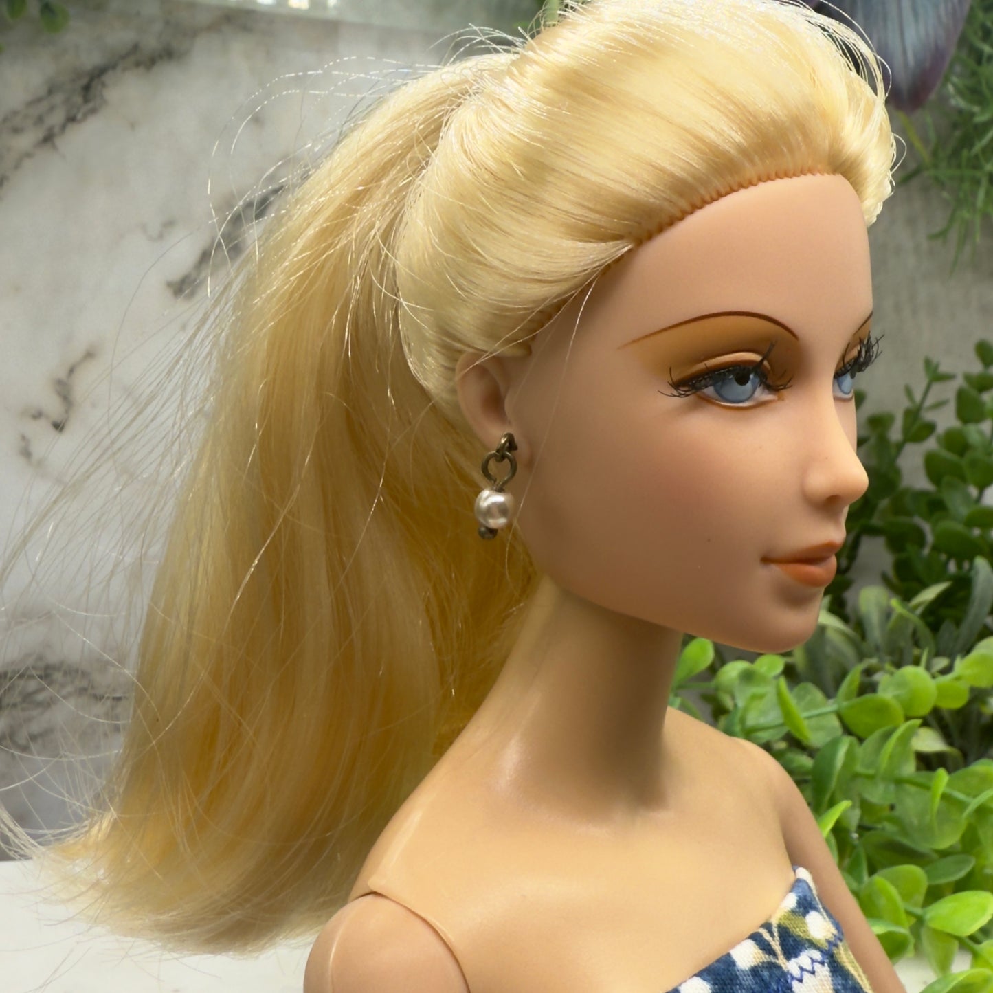 Pearl Drop Gold Dangle Doll Earrings • 16 Inch Fashion Doll Jewelry •