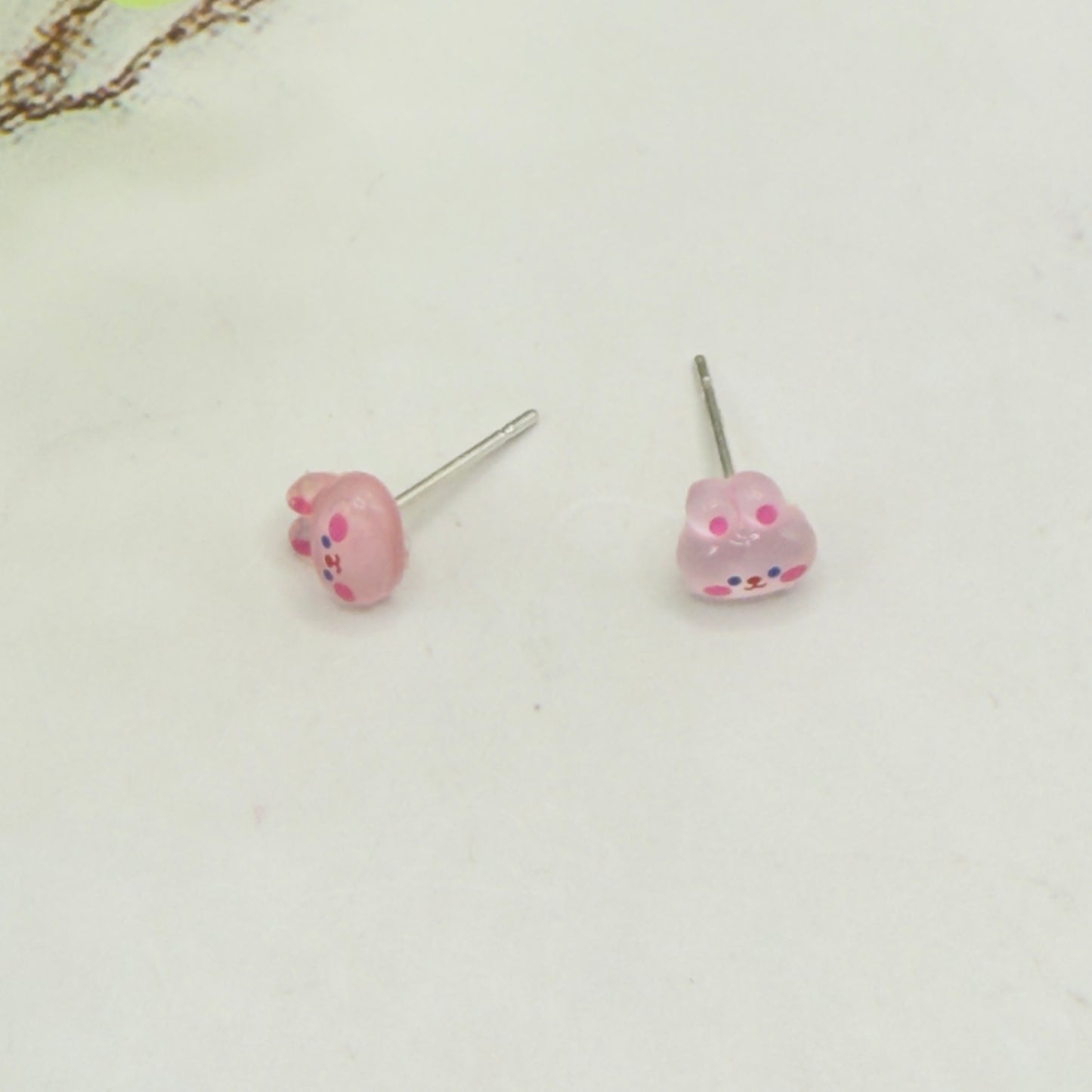 Light Pink Bunny Easter Post Doll Earrings • 18 Inch Fashion Doll Jewelry