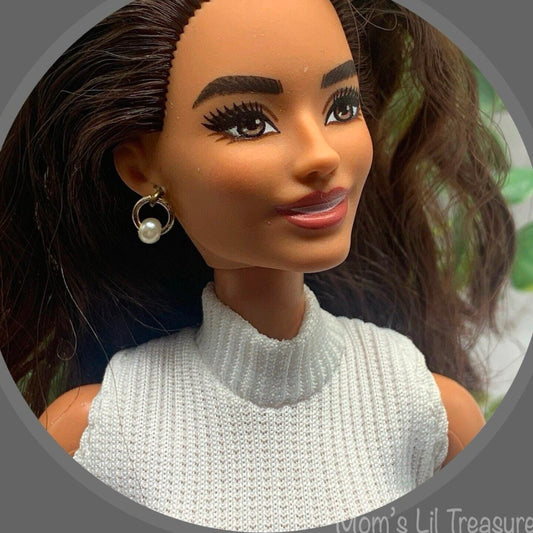 Pearl Circle Doll Earrings 1:6 Doll • 11-12” Fashion Doll Jewelry