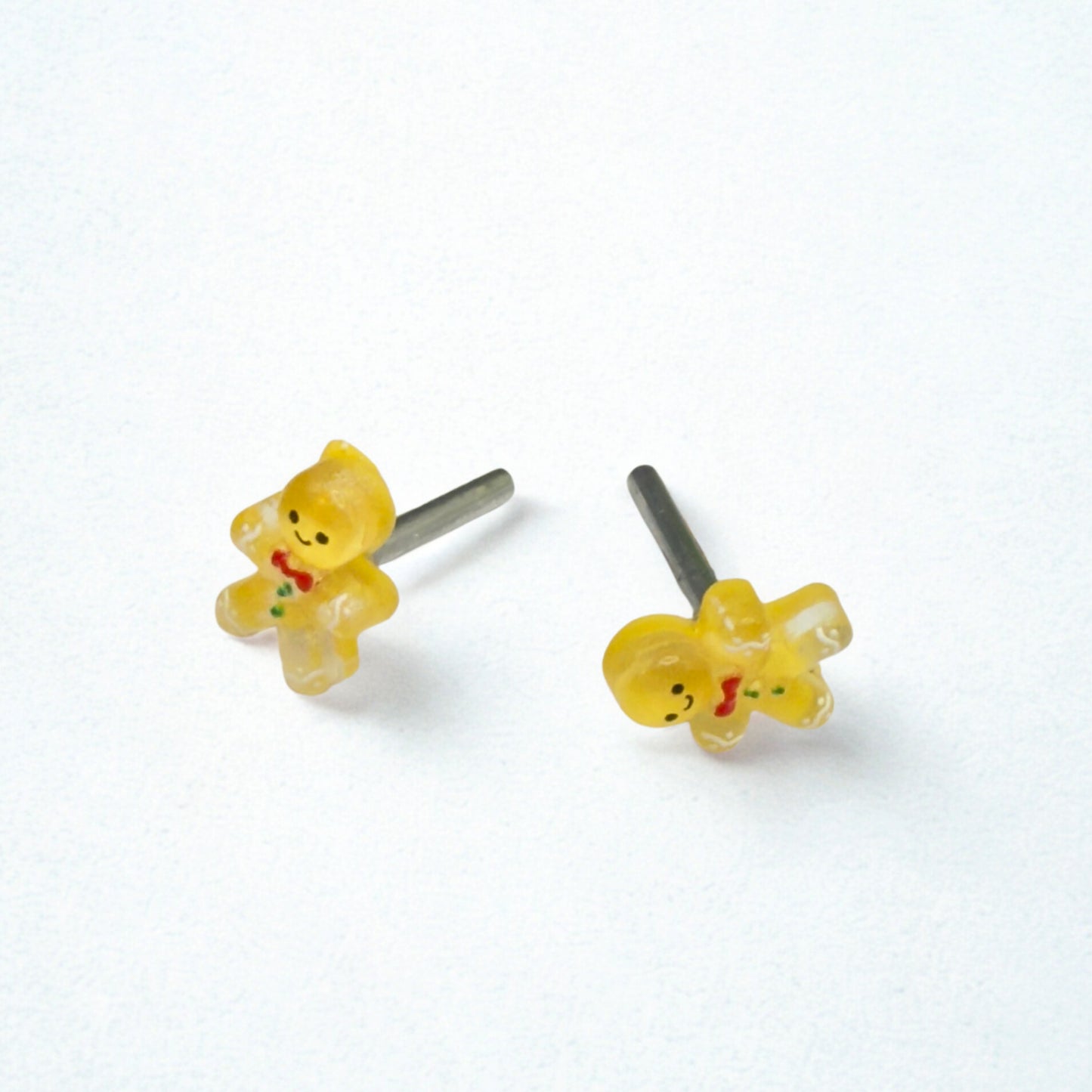 Gingerbread Man Christmas Post Doll Earrings • 2mm Post for 18 Inch Fashion Doll