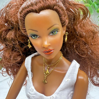 Victorian Style Double Pendant Chain Doll Necklace & Earrings • 16 Inch Fashion Doll Jewelry