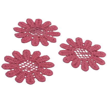 Set Of Three Pink Crochet Fabric Doilies Doily Tablecloth • Dollhouse Miniature