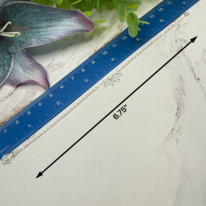 Clear Crystal Rhinestone Petals Shape Pendant Silver Doll Necklace • 18 Inch Fashion Doll Jewelry