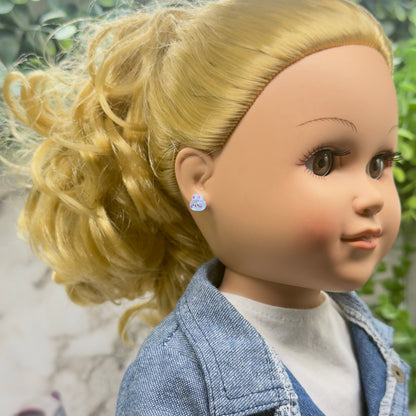 Light Blue Bunny Easter Post Doll Earrings • 18 Inch Fashion Doll Jewelry