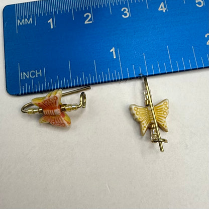 Orange Coral Beige Butterfly Doll Hair Barrettes 14-18” Fashion Dolls • Doll Hair Accessories