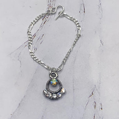 Rhinestone Pendant Silver Chain Doll Necklace • 16 Inch Fashion Doll Jewelry