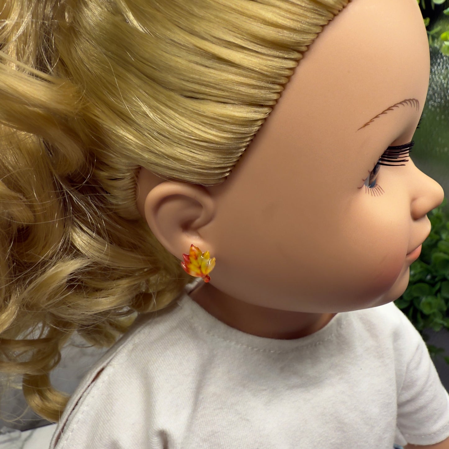 Fall Autumn Leaves Leaf Post Doll Earrings  • 18 Inch Fashion Doll Jewelry