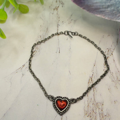 Red Enamel Heart Charm Doll Necklace• 18 Inch Fashion Doll Jewelry