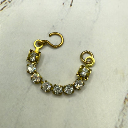 Clear Rhinestone Gold Tone Bracelet • 16 Inch Fashion Doll Jewelry