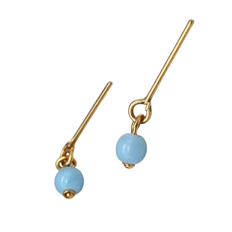 Turquoise Blue Glass Drop Dangle Doll Earrings • 16 Inch Fashion Doll Jewelry