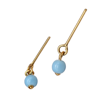 Turquoise Blue Glass Drop Dangle Doll Earrings • 16 Inch Fashion Doll Jewelry
