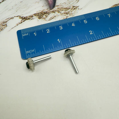 Sparkly Ruffled Black Center Heart Post Doll Earrings • 2mm Post for 18 Inch Fashion Doll