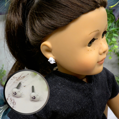 Ghost Halloween Post Doll Earrings •2mm Post fit 18 Inch Fashion Doll