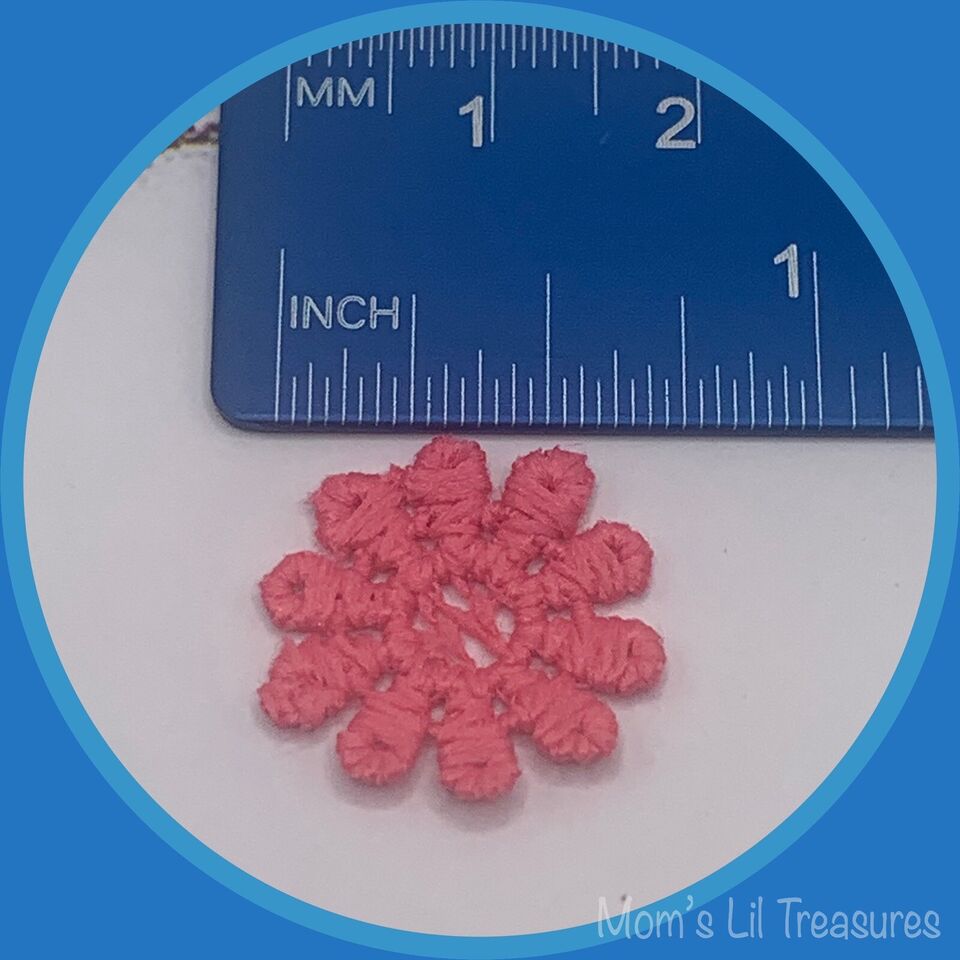 Set Of Six Pink Crochet Fabric Doilies Doily • Dollhouse Miniatures