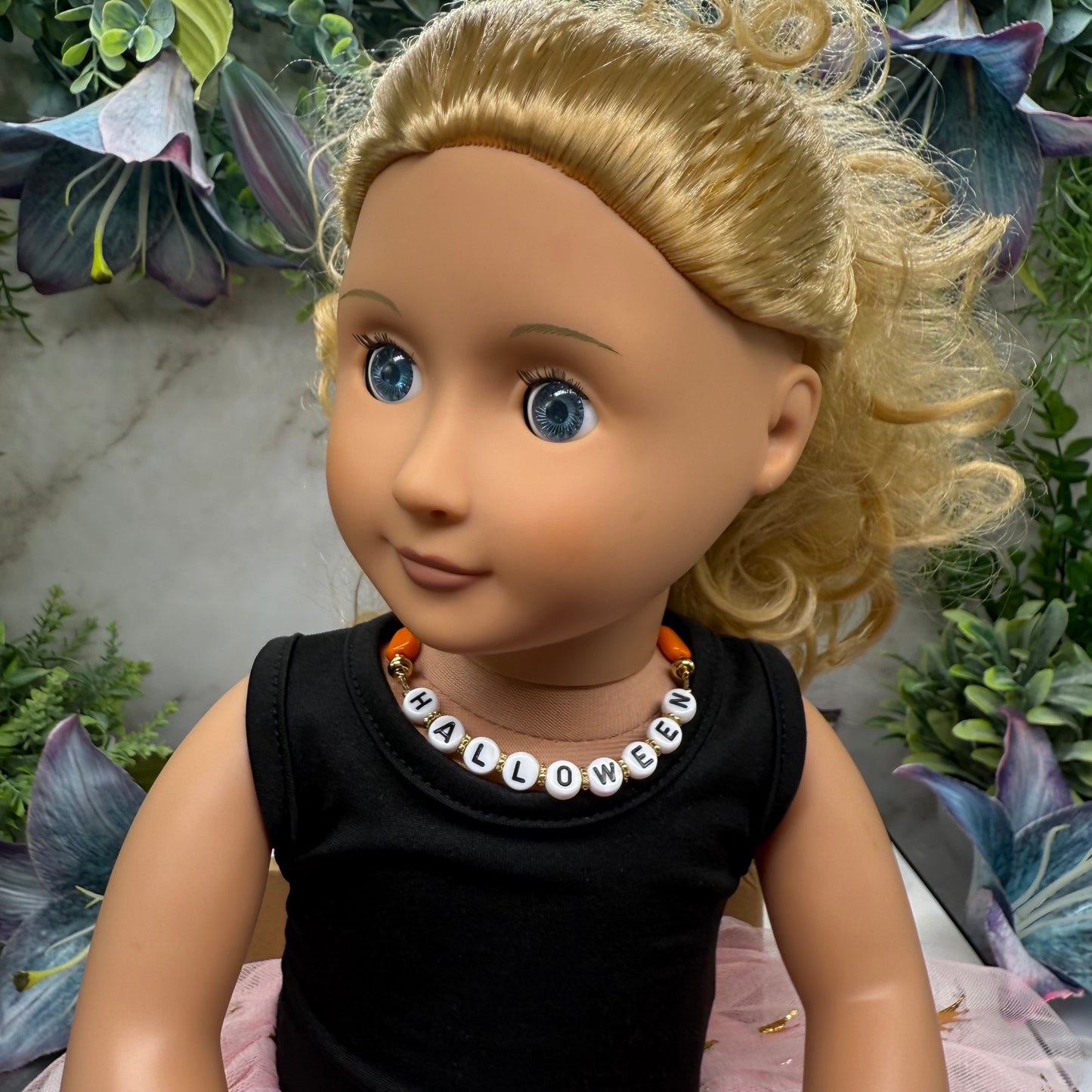 Halloween Acrylic Beaded Doll Necklace • 18 Inch Fashion Doll Jewelry