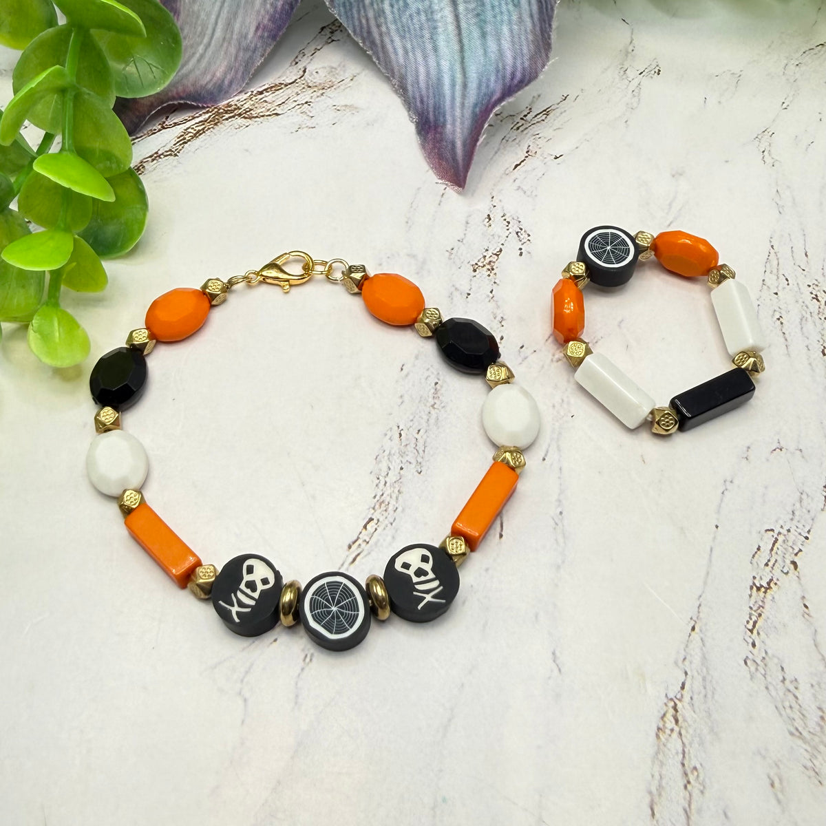 Halloween Skull Web Necklace and Bracelet Set | fits 18 Inch Fashion Doll